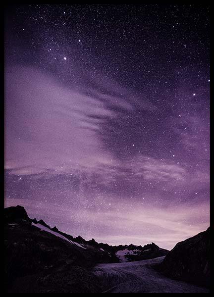 Purple Night Sky Poster in the group Prints / Nature at Desenio AB (10046)