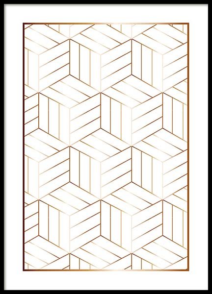 Cubes Pattern Poster in the group Prints / Gold & silver at Desenio AB (10150)