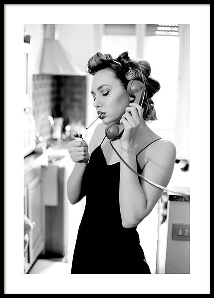 Kitchen Calls Poster in the group Prints / Black & white at Desenio AB (10164)