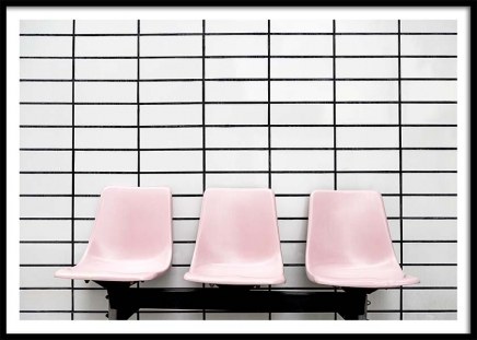 Three Pink Chairs Poster in the group Prints / Photographs at Desenio AB (10191)