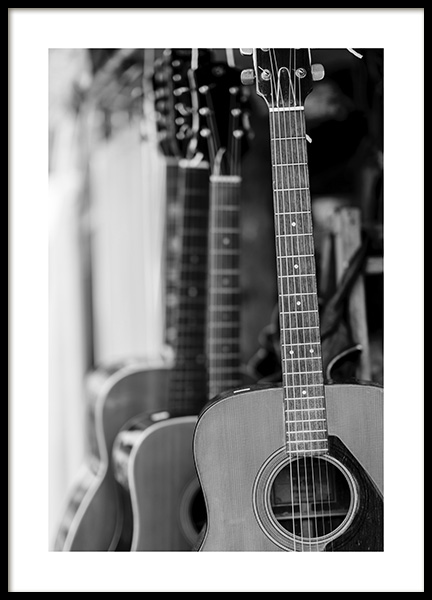 Guitar Poster in the group Prints / Black & white at Desenio AB (10717)