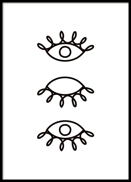 Line Art Eyes Poster in the group Prints / Black & white at Desenio AB (10842)