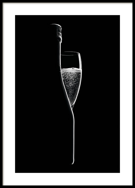 Sparkling Wine Poster in the group Prints / Black & white at Desenio AB (11276)