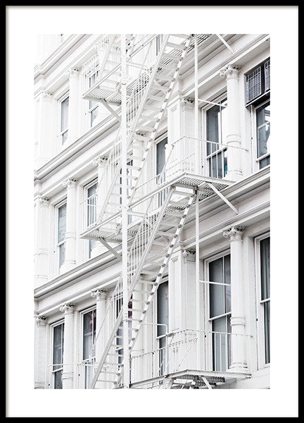 White Fire Escape Poster in the group Prints / Photographs at Desenio AB (11315)