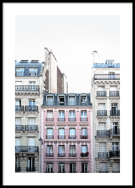 Pink Facade in Paris Poster in the group Prints / Photographs at Desenio AB (11348)