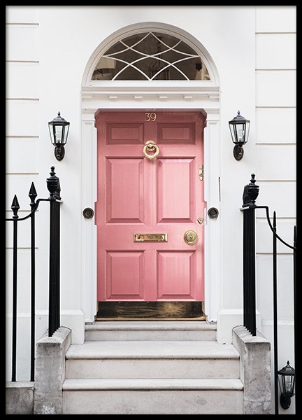 London Pink Door Poster in the group Prints / Photographs at Desenio AB (11368)