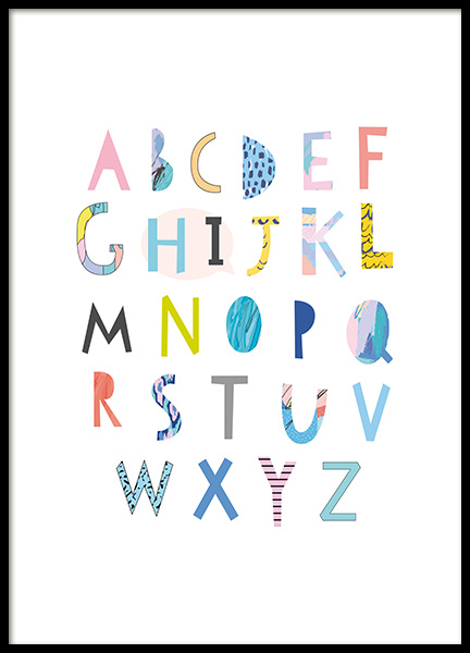 Papercut Alphabet Poster in the group Prints / Kids posters at Desenio AB (11379)