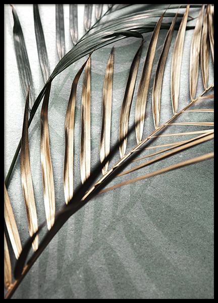 Gold and Green Palm Leaves Poster in the group Prints / Photographs at Desenio AB (11507)