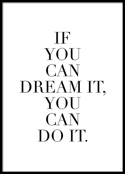 Dream it Poster in the group Prints / Text posters at Desenio AB (11845)