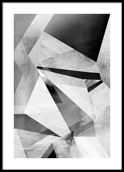 Gray Prisms Poster in the group Prints / Black & white at Desenio AB (11991)