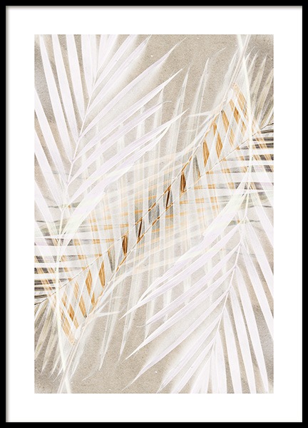 White Palm Leaves Poster in the group Prints / Photographs at Desenio AB (12059)