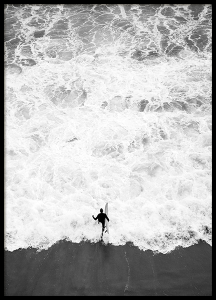 Running Into Ocean Poster in the group Prints / Black & white at Desenio AB (12598)