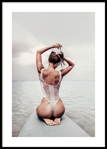 Woman on Surfboard Poster in the group Prints / Photographs at Desenio AB (12643)