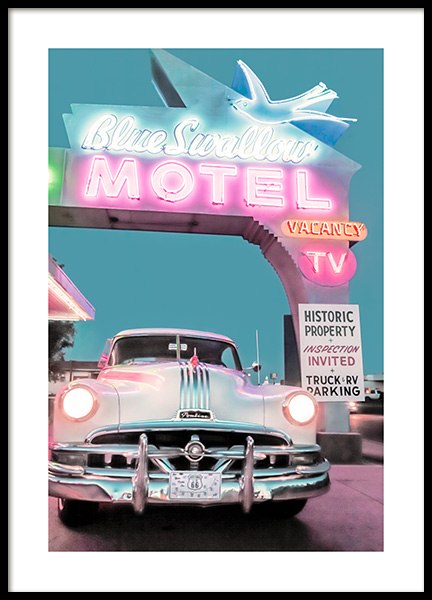 Blue Swallow Motel Poster in the group Prints / Photographs at Desenio AB (12774)