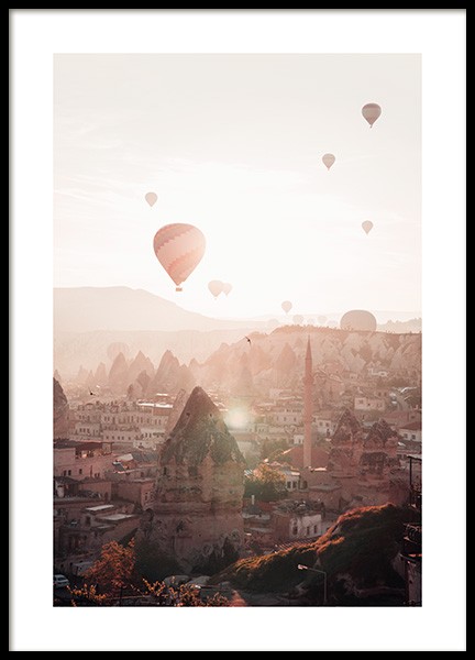 Air Balloons in Cappadocia Poster in the group Prints / Maps & cities / European cities at Desenio AB (13385)