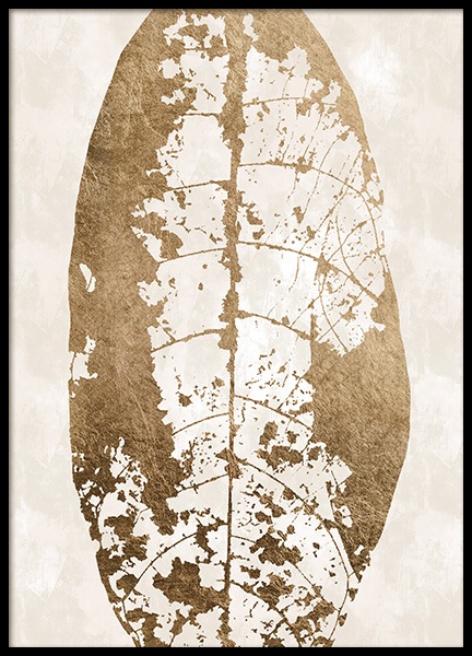 Golden Leaf Skeleton Poster in the group Prints / Graphical at Desenio AB (13441)