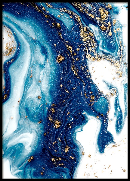 Blue and Gold Swirl No2 Poster in the group Prints / Art prints / Paintings at Desenio AB (14202)