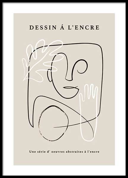 French Sketch No1 Poster in the group Prints / Art prints / Line Art at Desenio AB (14765)