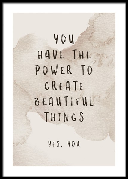 Create Beautiful Things Poster in the group Prints / Text posters at Desenio AB (14900)