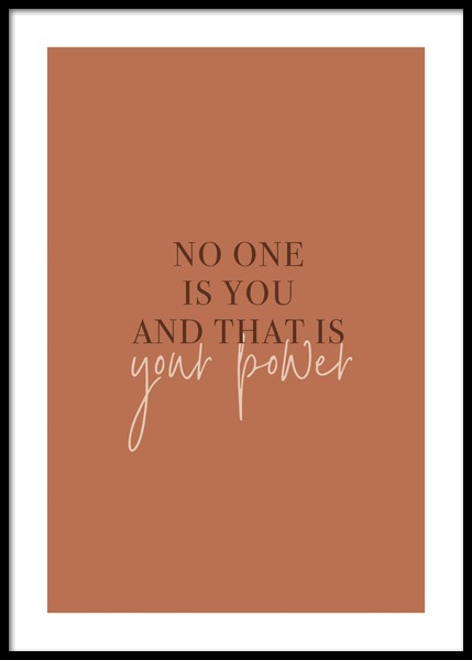 No One Is You Poster in the group Prints / Text posters at Desenio AB (14902)