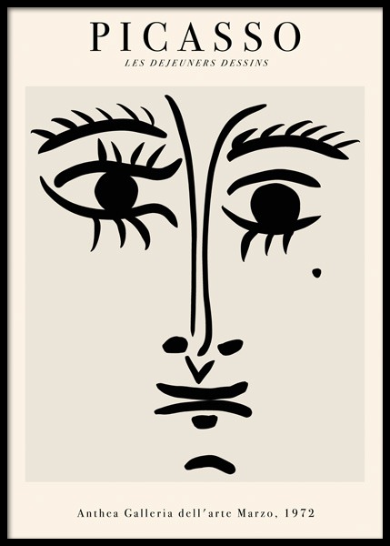 Picasso Face Drawing Poster in the group Prints / Art prints at Desenio AB (14925)