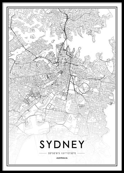 Sydney Poster in the group Prints / Black & white at Desenio AB (2055)