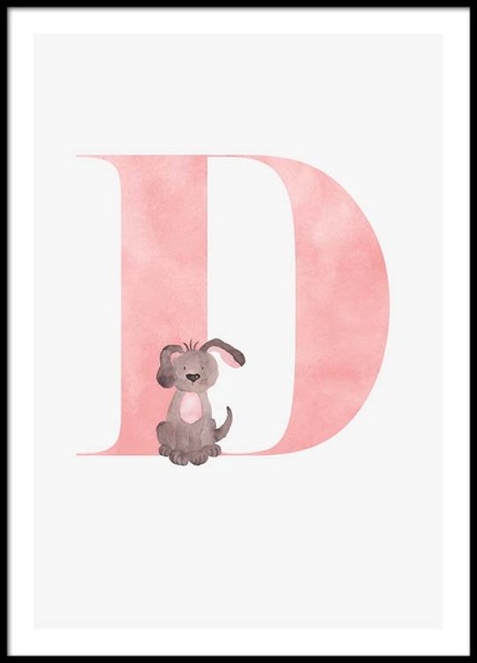 Alphabet D Poster in the group Prints / Kids posters at Desenio AB (2496)