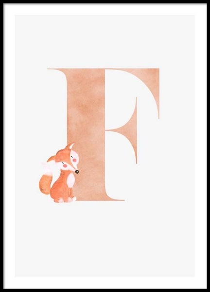 Alphabet F Poster in the group Prints / Kids posters at Desenio AB (2498)