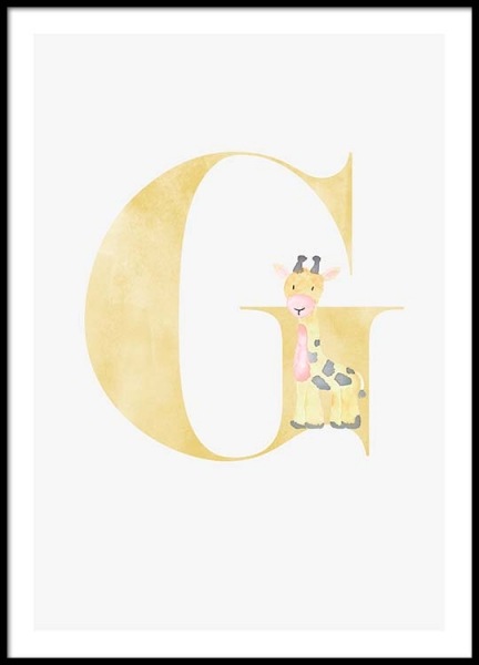 Alphabet G Poster in the group Prints / Kids posters at Desenio AB (2499)