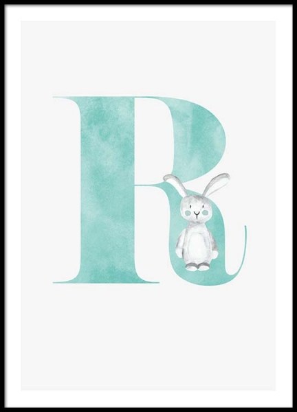 Alphabet R Poster in the group Prints / Kids posters at Desenio AB (2510)