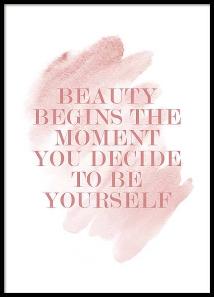 Beauty Begins Poster in the group Prints / Text posters at Desenio AB (2647)
