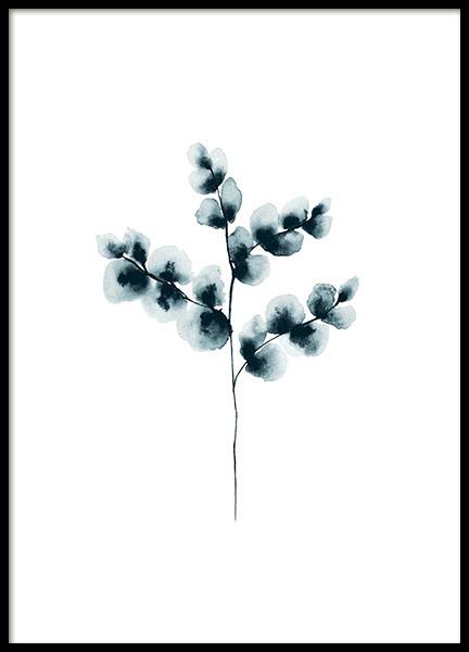Prints for stylish interior design, aquarelle plant