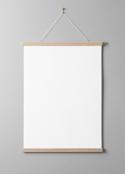 Poster hanger oak 51 cm, screw fastener