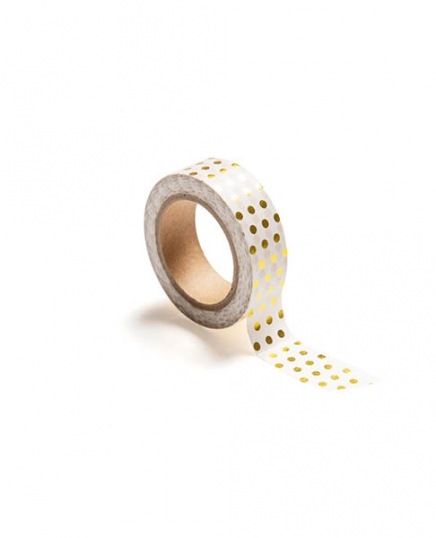 Washi tape, polka dot gold