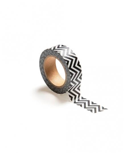 washi tape, white/black zigzag