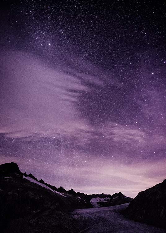 Purple Night Sky Poster