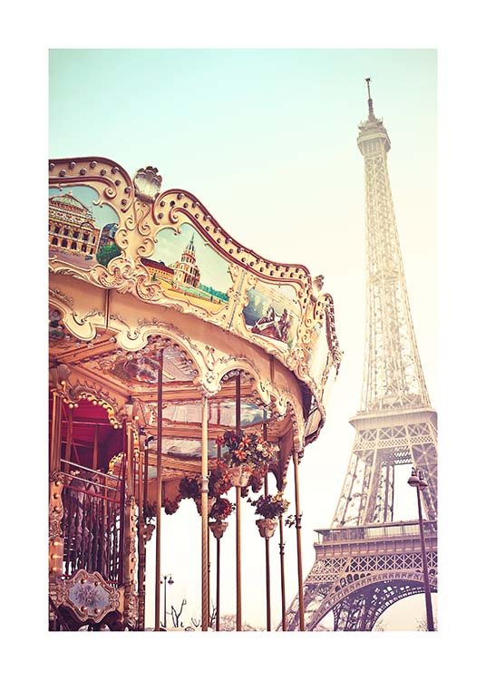 Eiffel Tower Carousel Poster / Photographs at Desenio AB (10098)