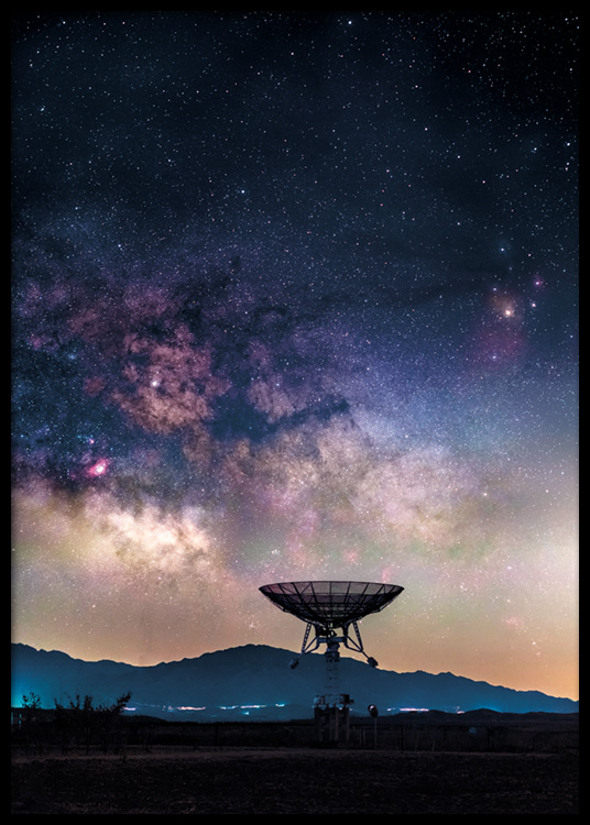  - Great photo poster of a stunning starry sky and a radio telescope.
