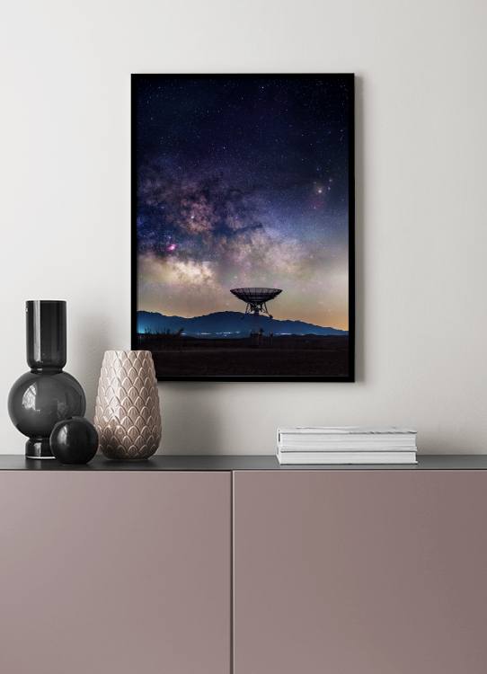  - Great photo poster of a stunning starry sky and a radio telescope.