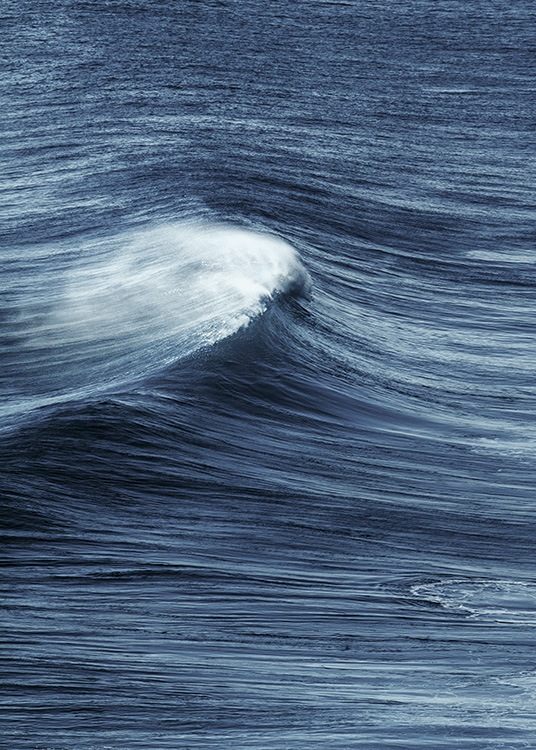  - Simple photo poster with a wave in the deep-blue ocean.