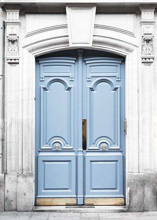 Paris Blue Door Poster