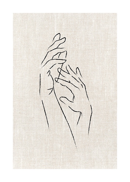 Texture Line Hands Poster