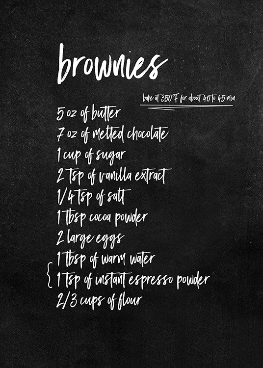 Brownie Recipe Poster