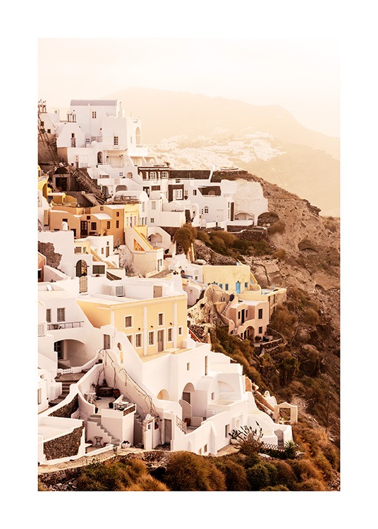 Santorini Village Poster