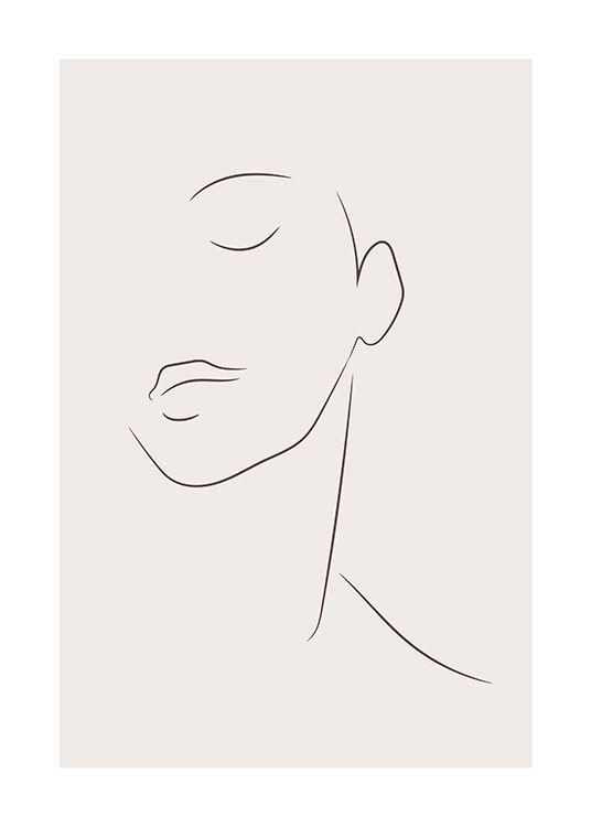 Simple Lines No2 Poster Line Art Face Desenio Ie