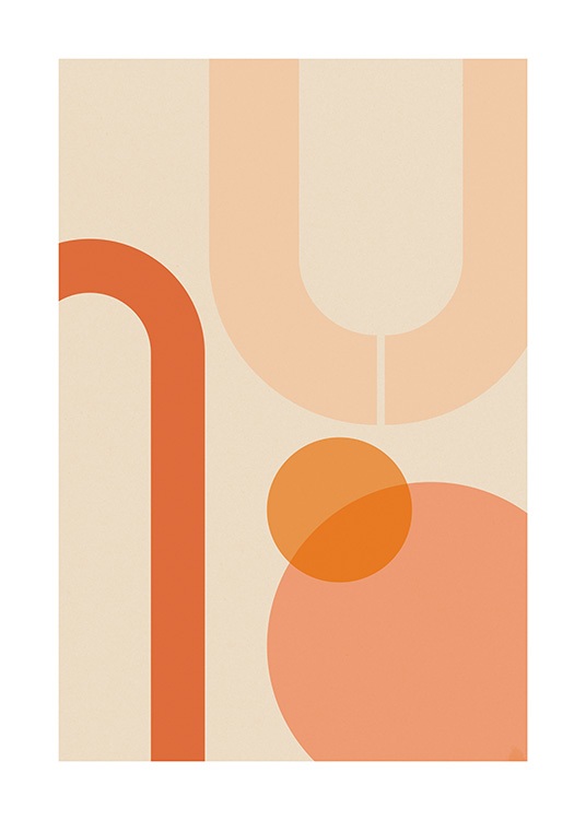 Orange Shapes Poster