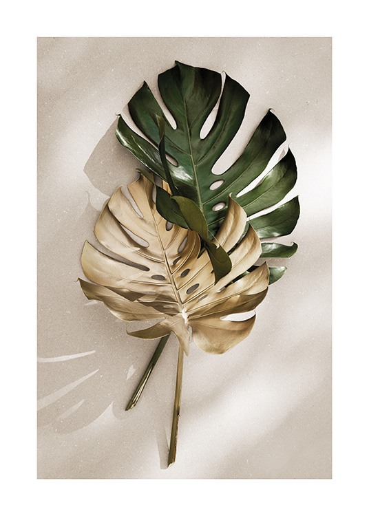 Gold Monstera No1 Poster