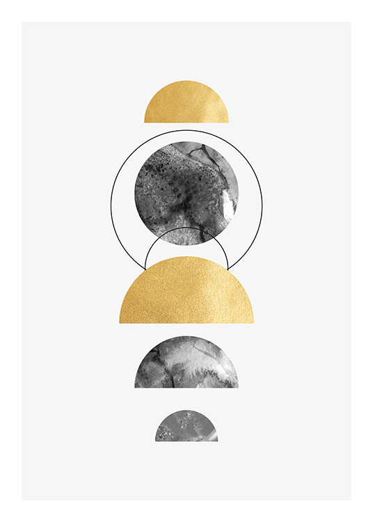 Golden Half Circles Poster