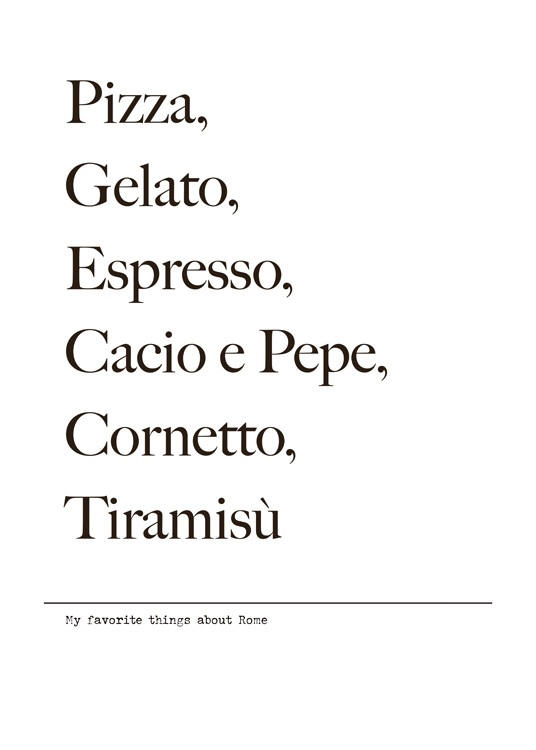 Favorite Things About Rome Poster