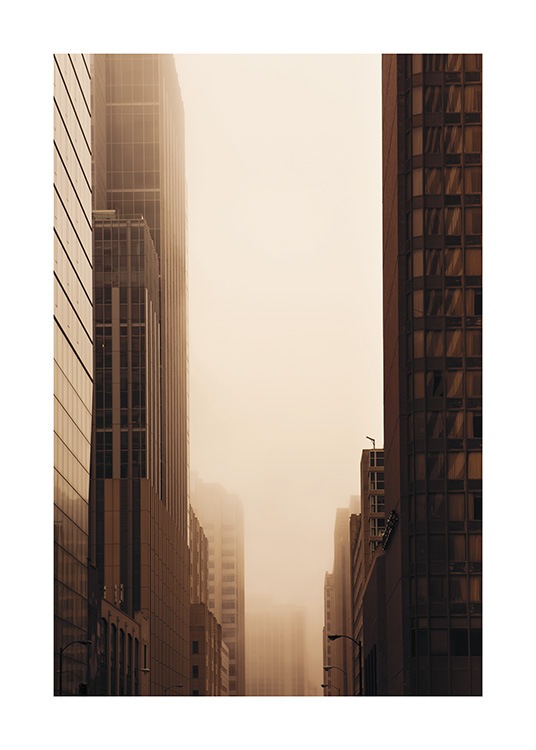  – Photograph of fog inbetween skyscrapers